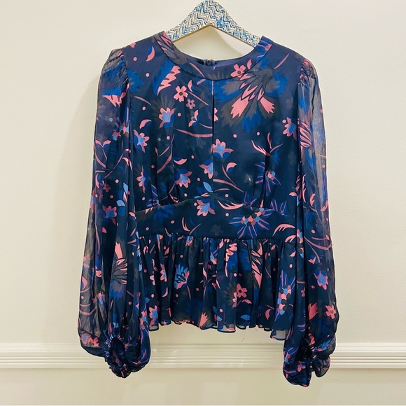 Ted Baker Stephanie Blouse 14 6 Navy Floral top shirt - Picture 13 of 13